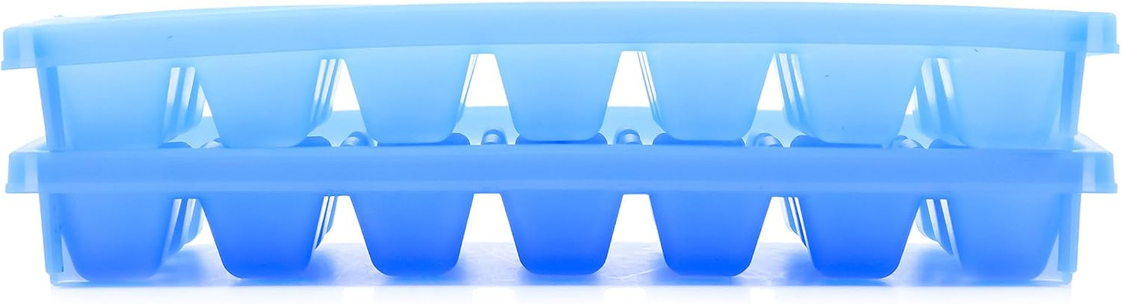 Camco Stackable Mini Ice Cube Trays Compact Spaces 2 Pack Blue