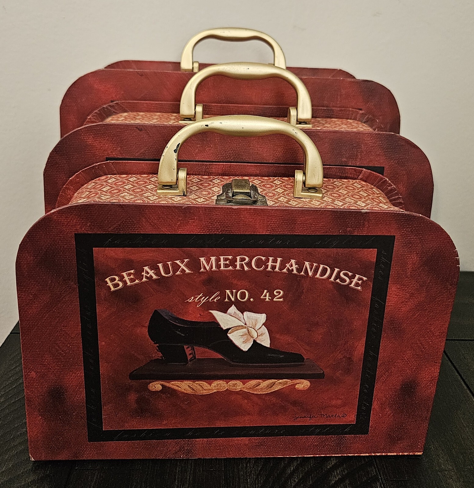 Jennifer Matla Beaux Merchandise Style No. 52 Set Of 3 Nesting Boxes ~ VTG