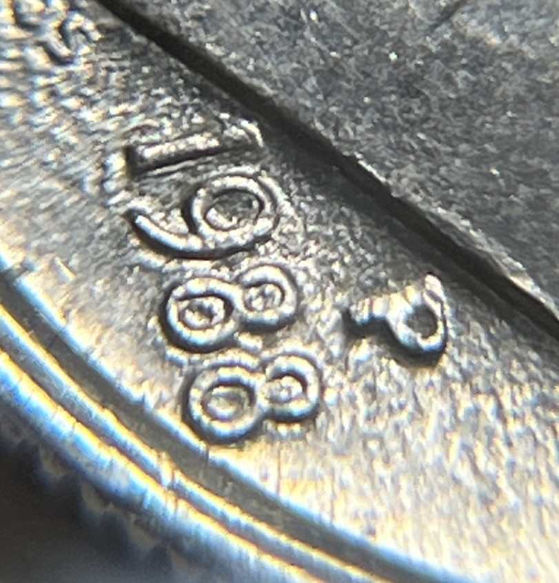 1988 P Roosevelt Dime Errors Strike Through Grease DDO Uncirculated #4