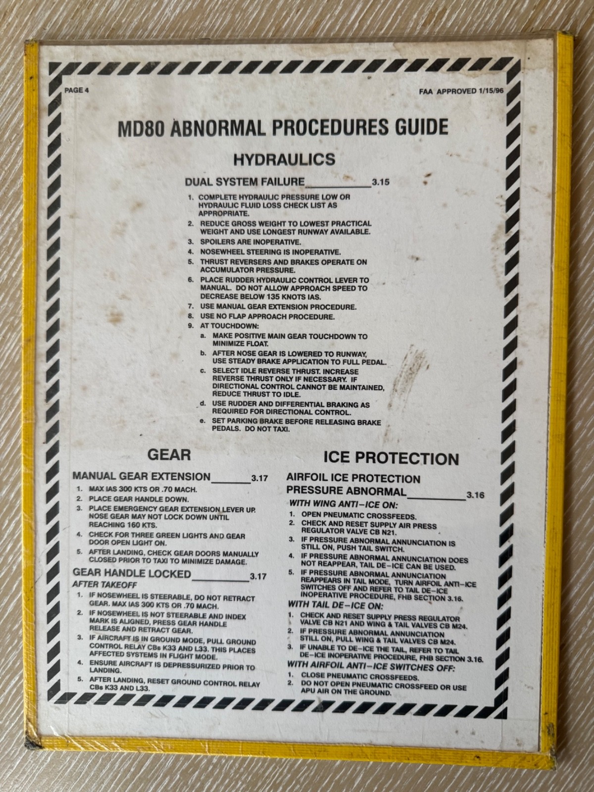MD80 Abnormal Procedures Guide In Packaging