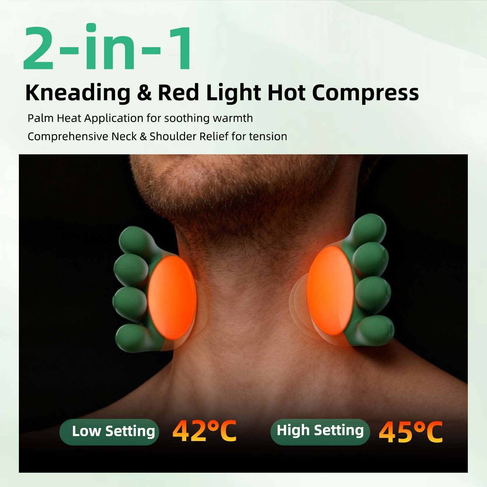 Portable Neck Massager 3-Speed Settings Therapeutic Machine with Heat Function