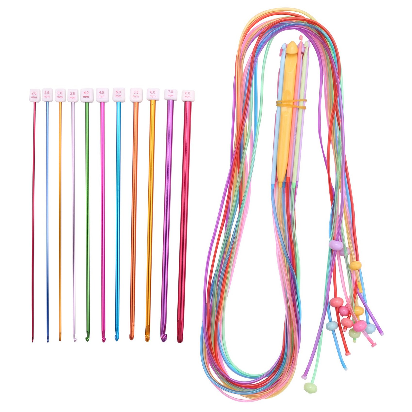 23 Pcs Tunisian Crochet Hook Set Include Plastic Cable Afghan Crochet Hook6433