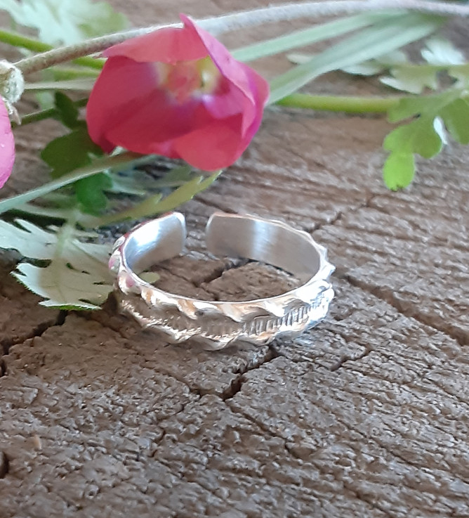 sterling silver thumb ring adjustable no patina - handmade
