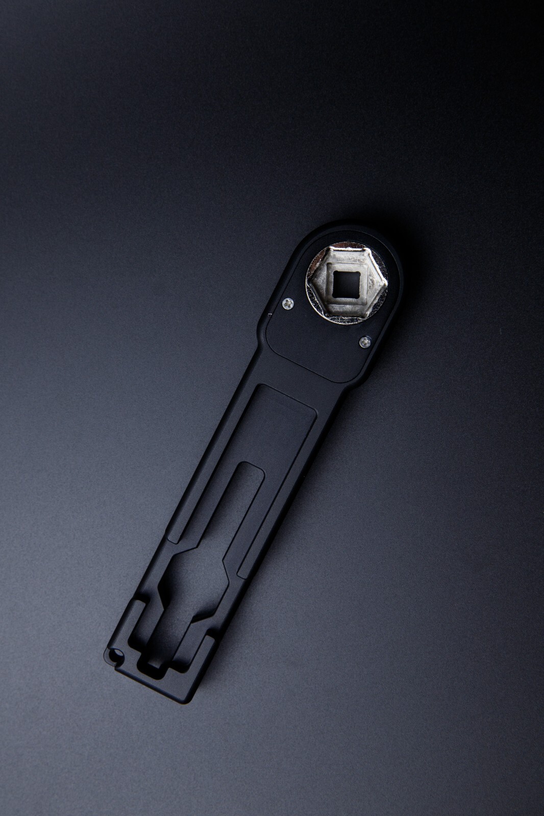 Black Shadow Compact Lighting Wrench. Stage lighting focus tool.