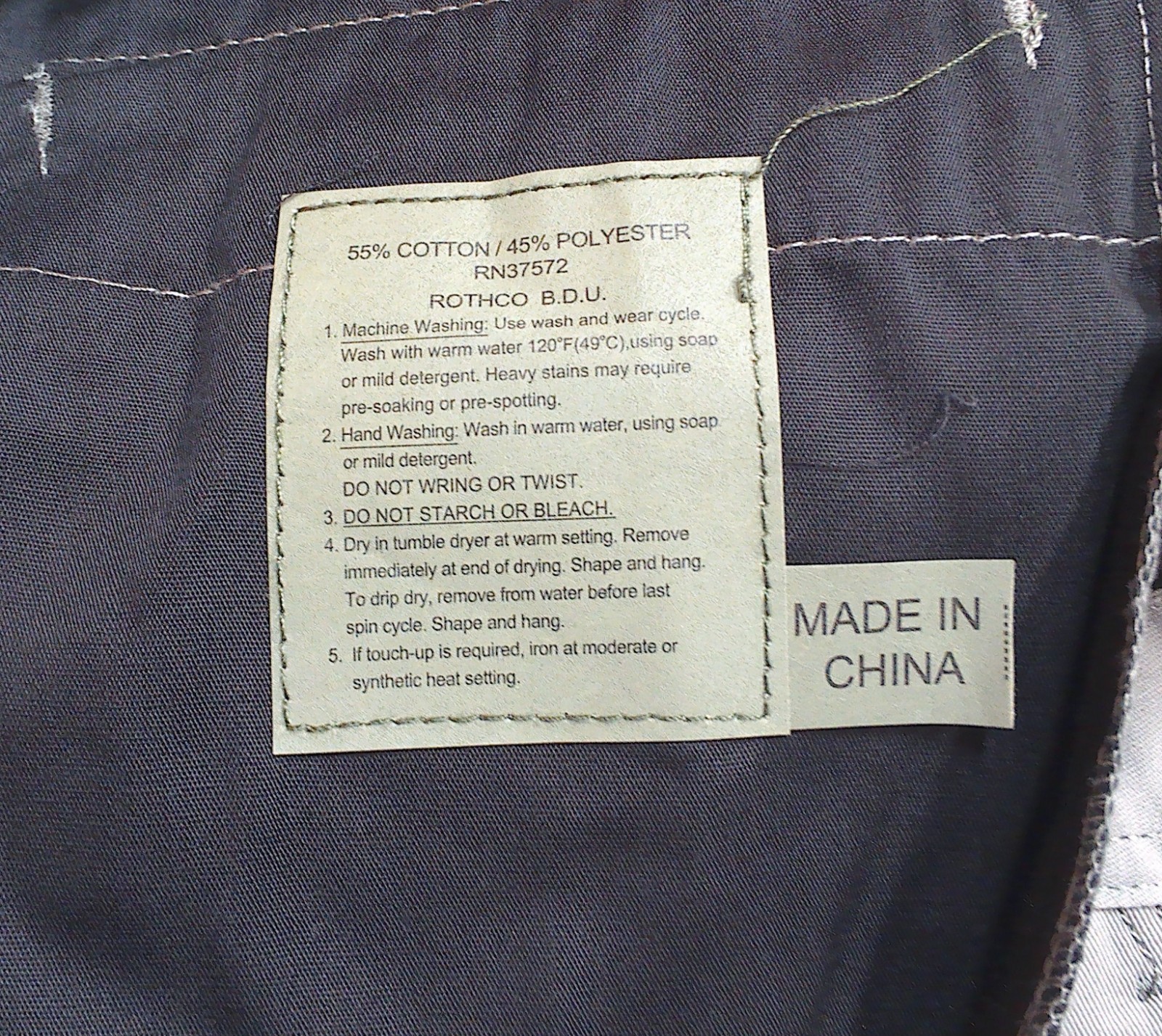Rothco Mil-Spec Tactical Grey BDU Cargo Pants Trousers Size Medium Regular