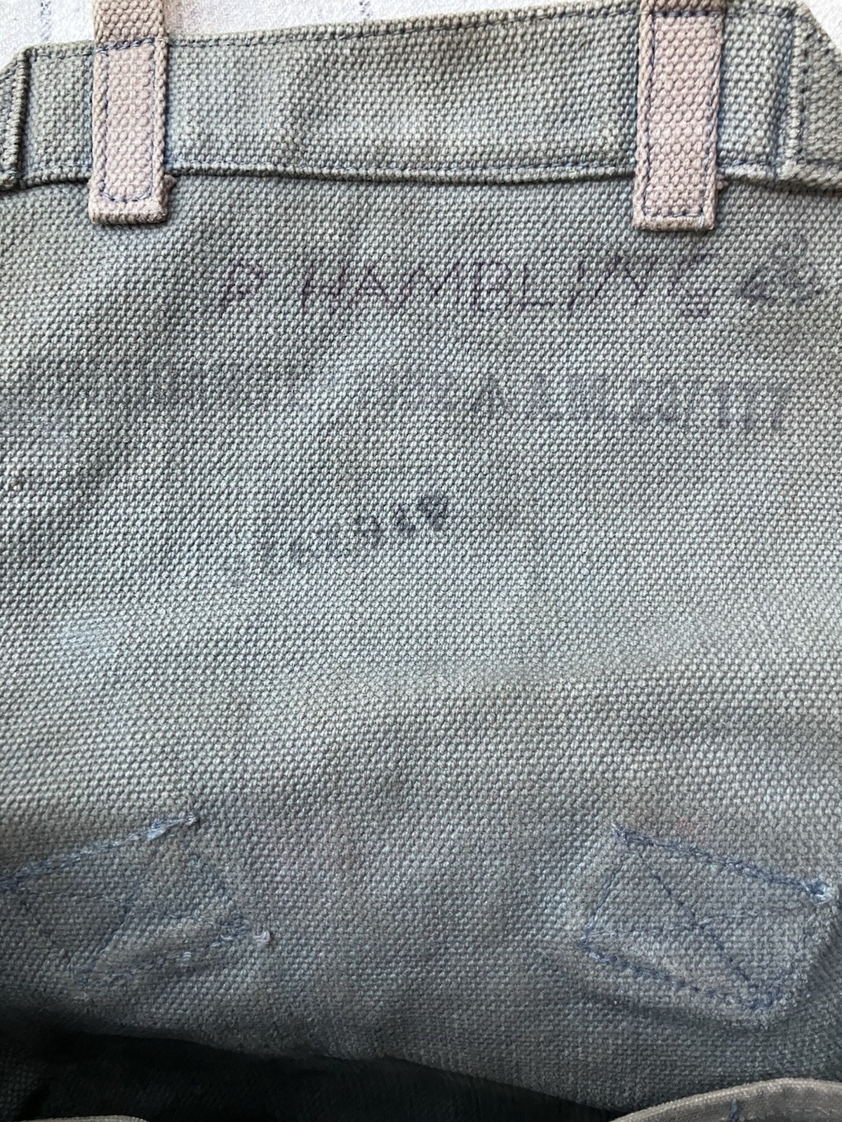 British RAF 37 Pattern Small Pack & Shoulder Strap Satchel Bag Grey Webbing 1952
