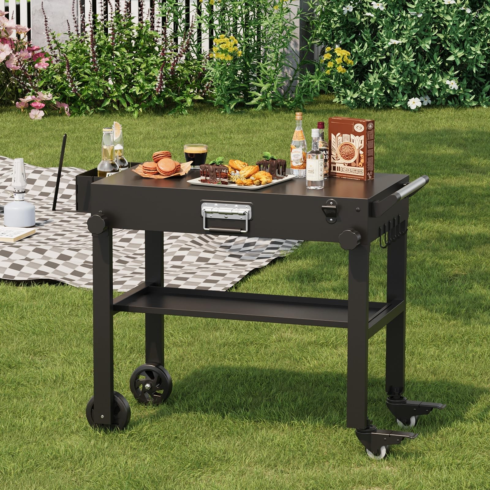 Outdoor Grill Cart Foldable Blackstone Griddle Stand for 17" & 22" Griddle Grill