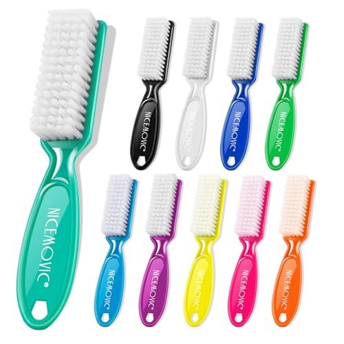10 Pcs Handle Grip Nail Brush,  Hand Fingernail Cleaner Brush Bright Colors