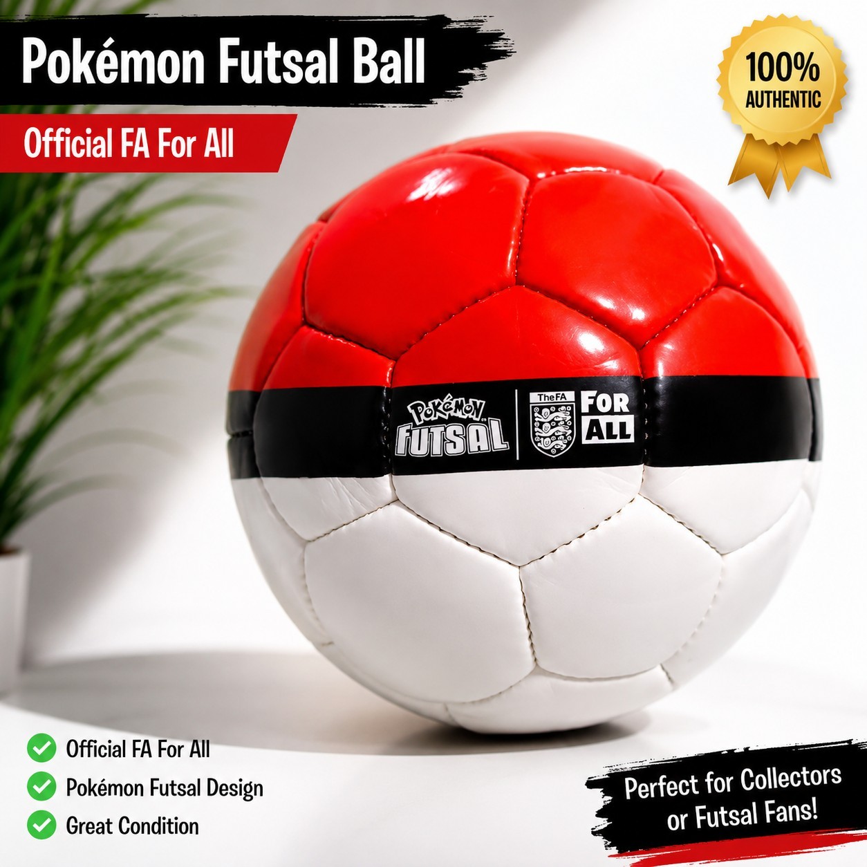 NEW & Sealed Rare Official Pokémon Futsal FA  Pokeball Size 3 Football