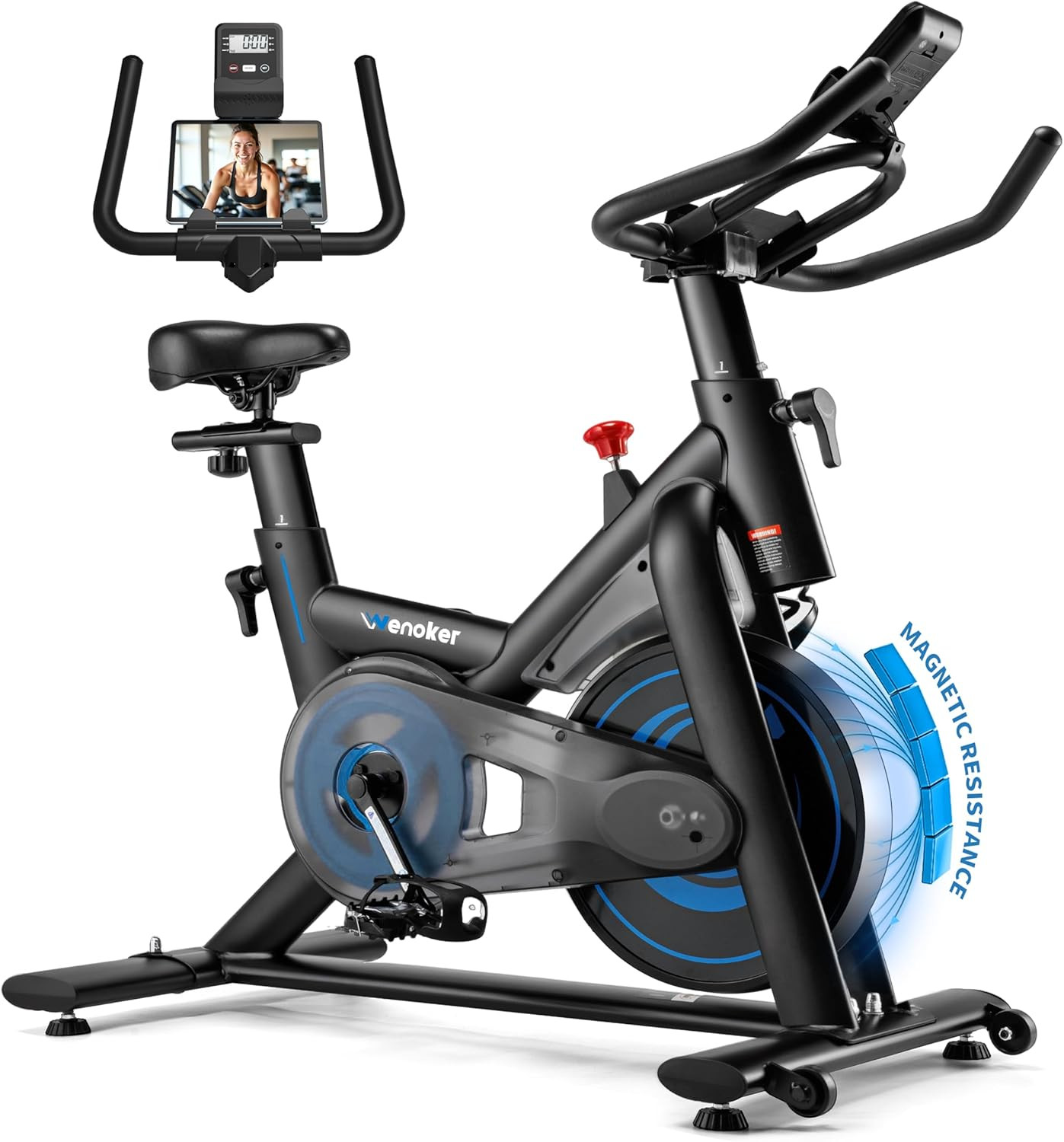 Exercise Bike for Home – 350LB Magnetic Resistance Indoor Cycling Bike, Silent S