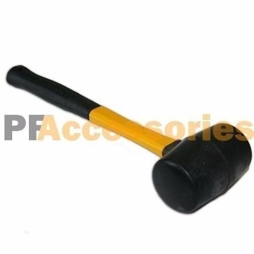 8oz Rubber Mallet Hammer Fiberglass Grip Handle 11" inch Length NEW