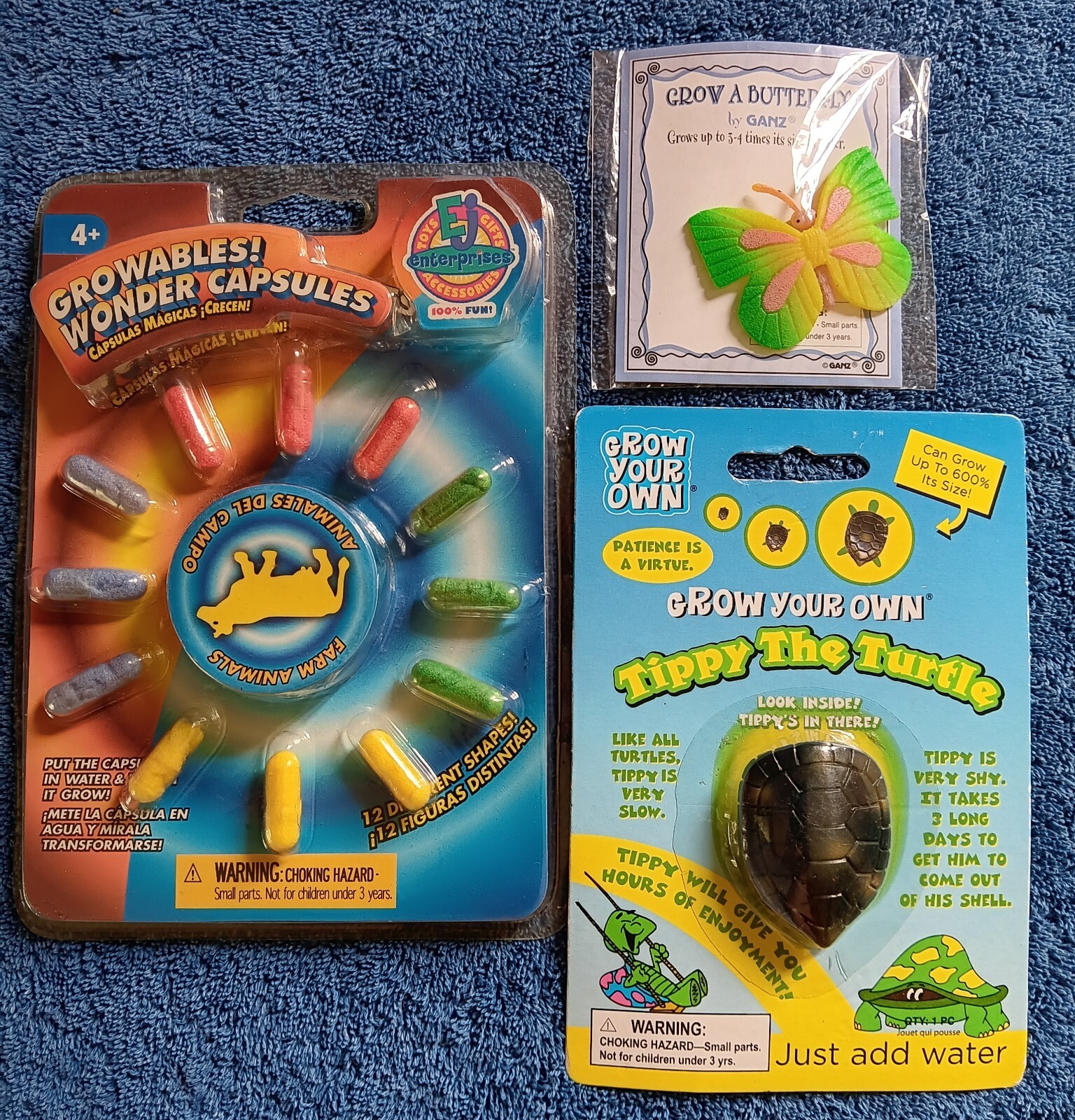 GROWING ANIMAL CAPSULE Just Ad Water Farm Tippy Turtle Butterfly 3 Grow Kids Fun