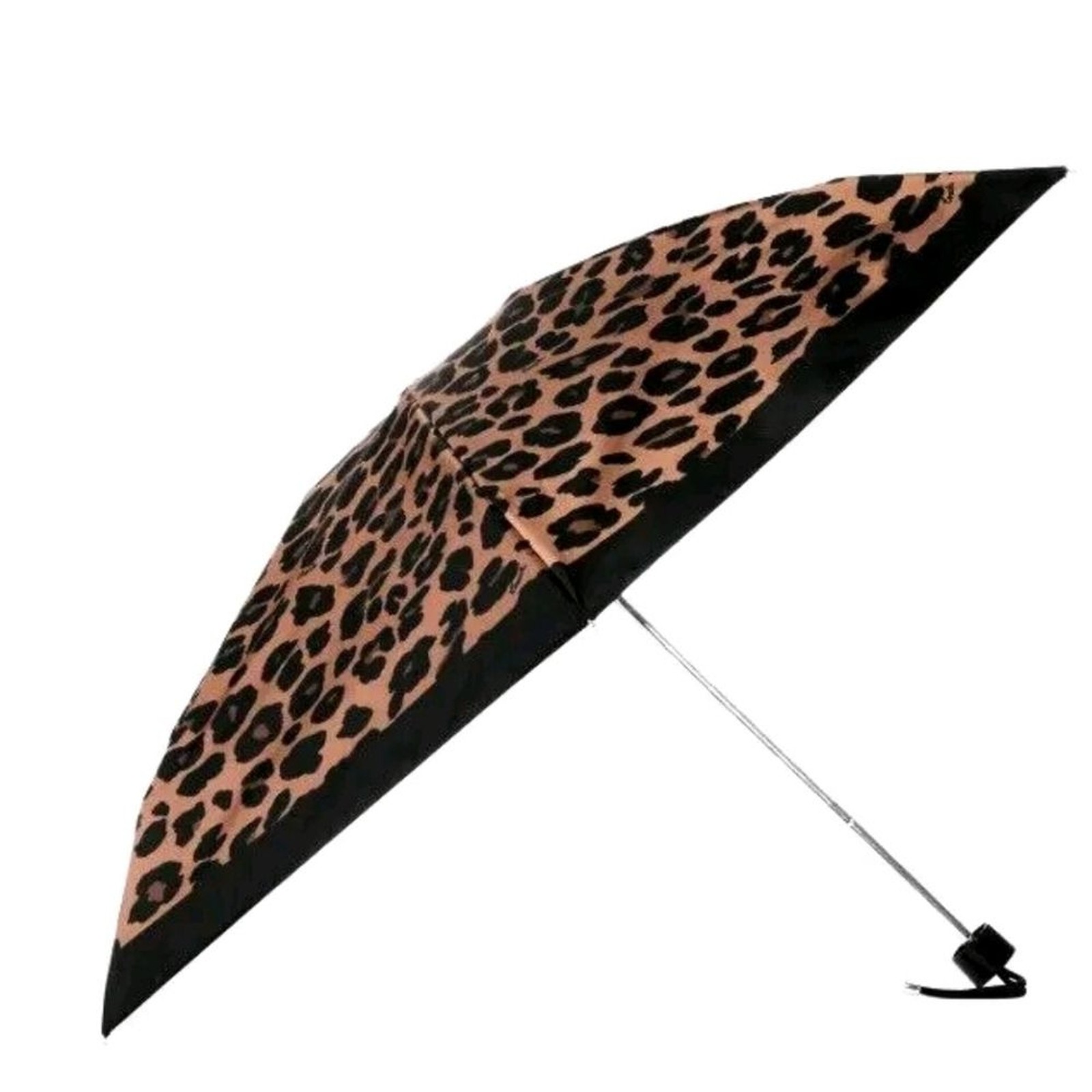 Coach Umbrella Leopard Animal Print UV Protection SV/Brown Black CC947