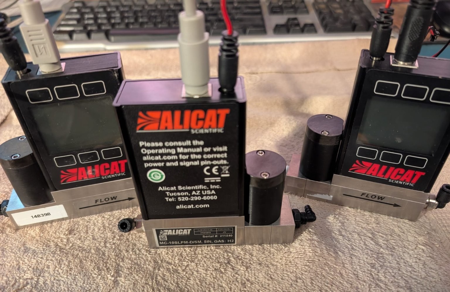 ALICAT MC-10SLPM-D/5M, 5IN, GAS:H2 Mass Flow Controller