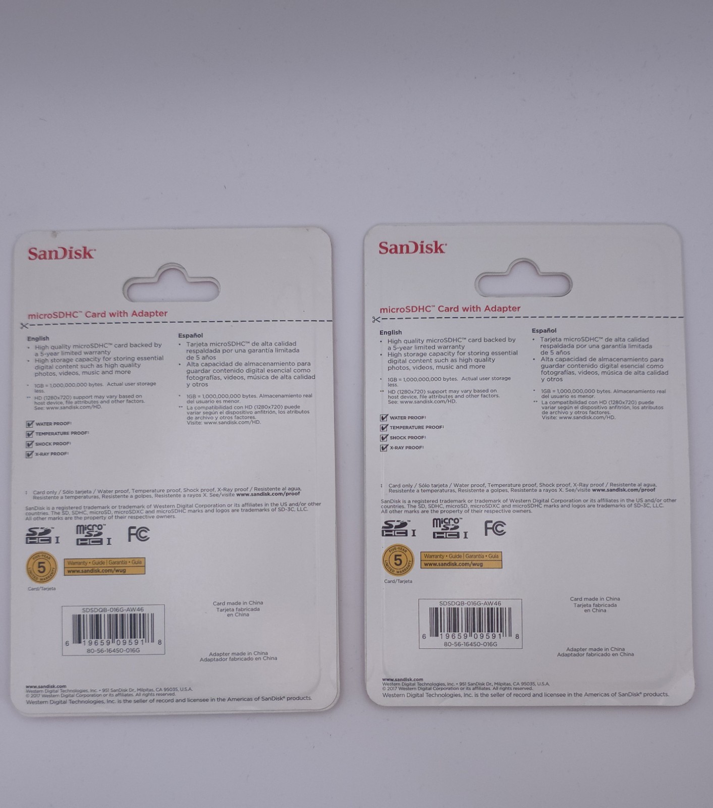 NEW SanDisk 16GB microSDHC Card 2 PACK, with SD adapter