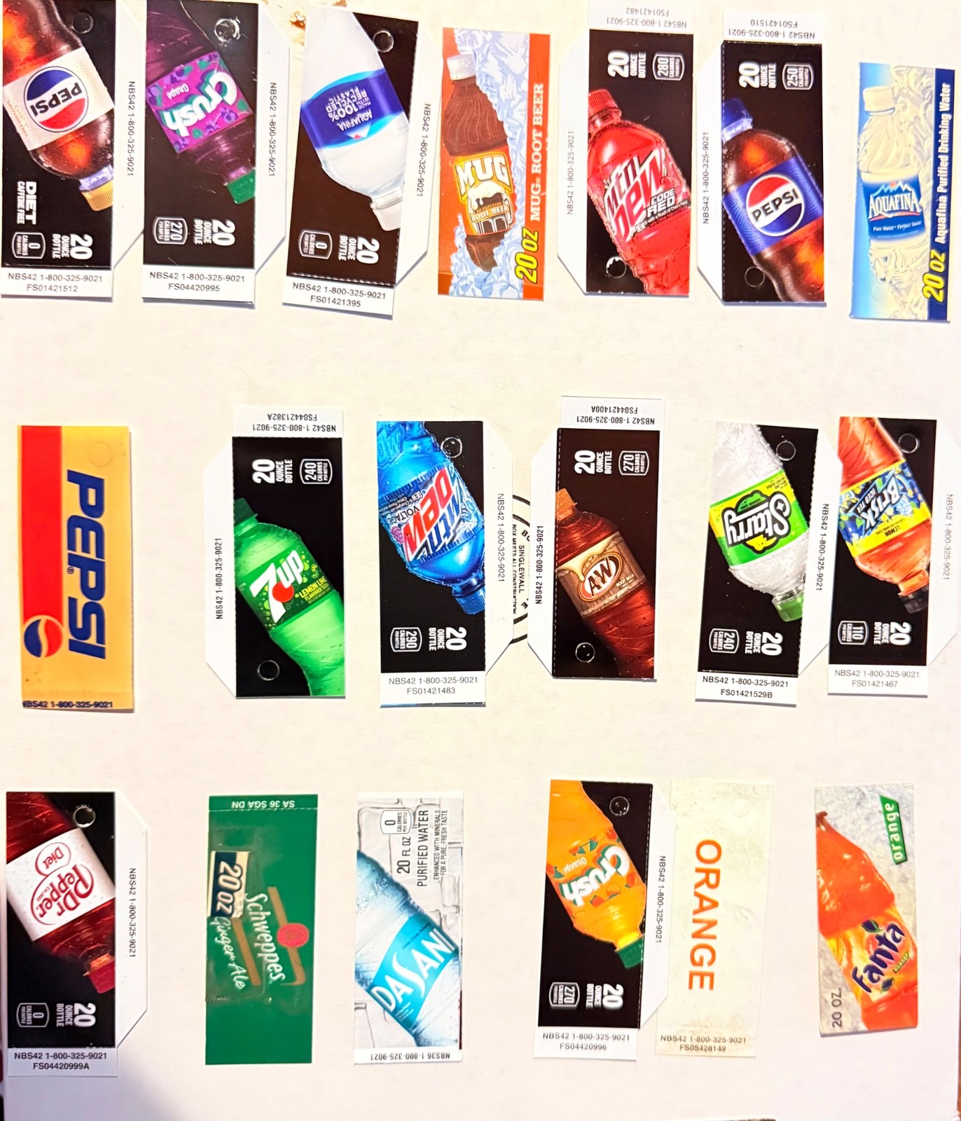 Drink vending machine lables