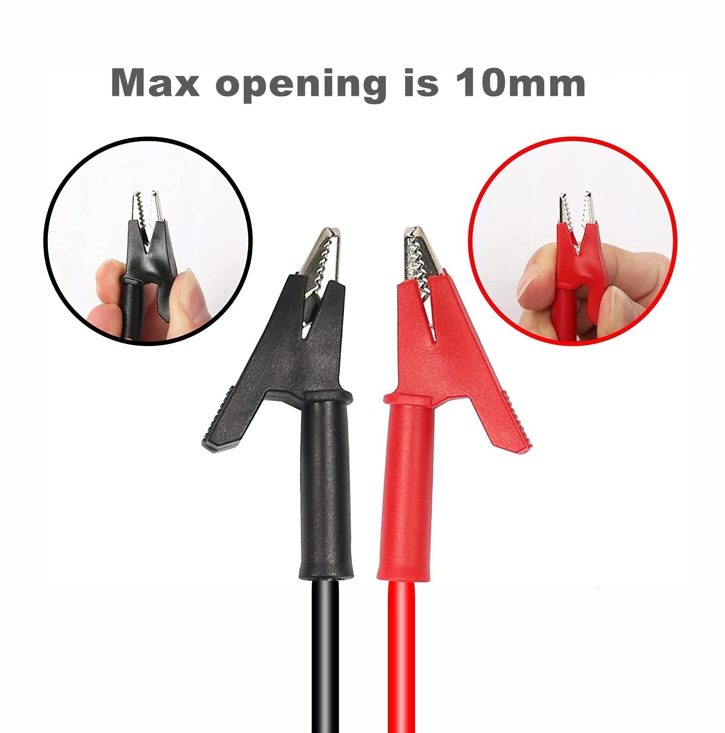 Dual Alligator Clips Electrical Test Leads 3.3ft Red/Black