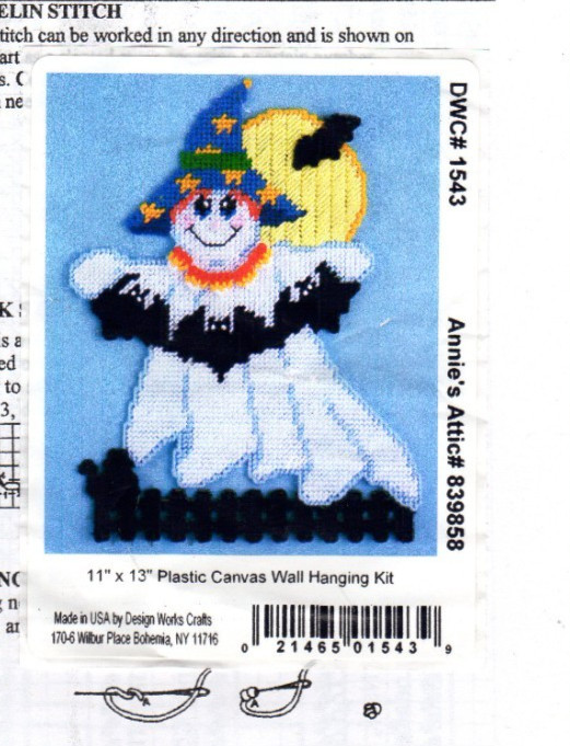 GHOST WIZARD WALL HANGING  7ct plastic canvas PATTERN (#TF0304)