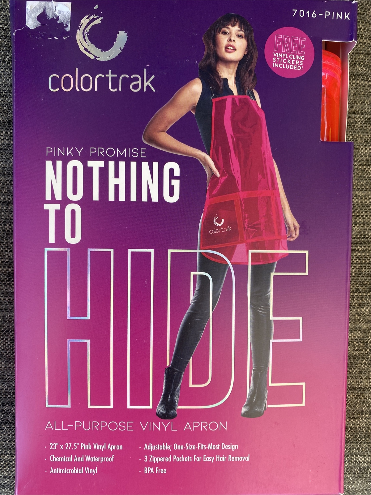 Pinky Promise Nothing To Hide All Purpose Pink Vinyl Apron by Colortrak