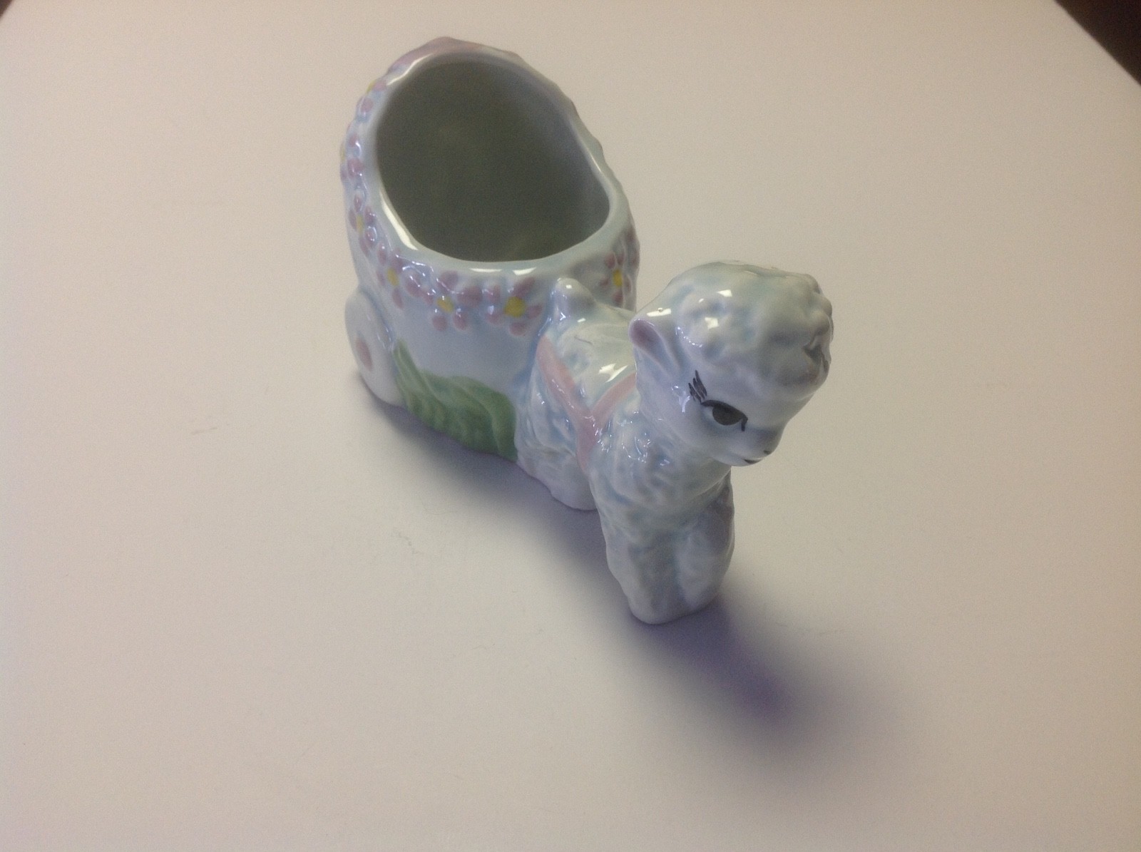 Vintage Thomas Ceramics Planter Lamb With Cart