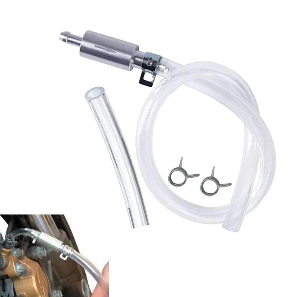 Brake Bleeder Hose Kit One Way Check Valve Clear Oil Extraction Tube