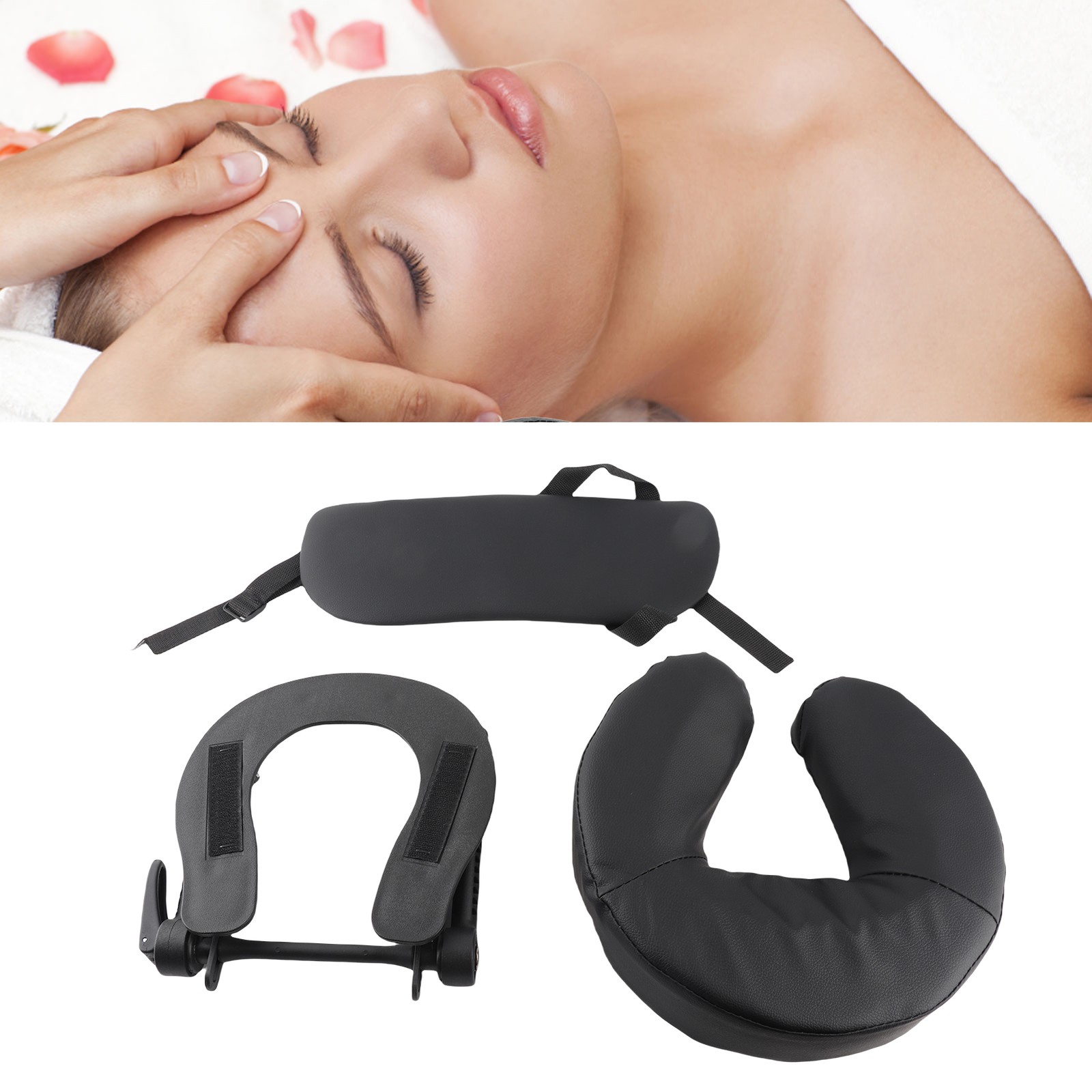 Beauty Bed Headrest Cradle U Shape Adjustable Folding Massage Table Face Cradle