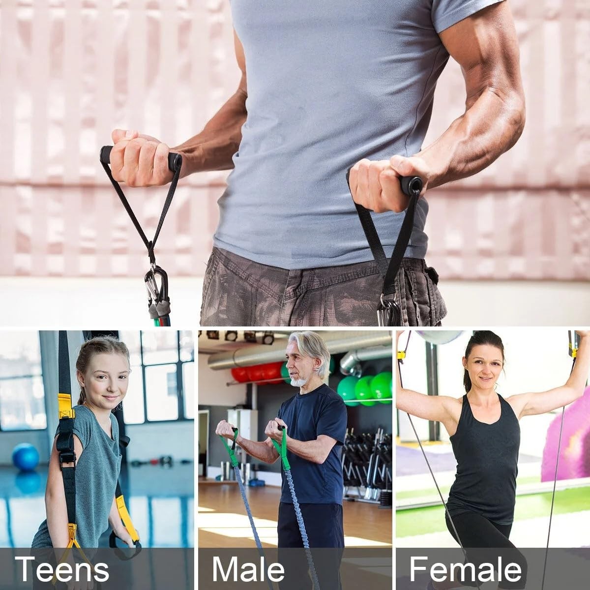 2 Pack Exercise Handles Gym Handle Equipment for Cable Machine Attachments