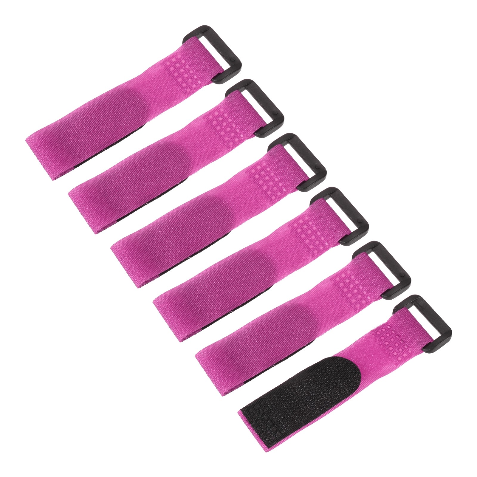 6 Pcs Battery Tie Down Straps,0.8"x6" Pink Nylon Hold Down Hook Loop Strap