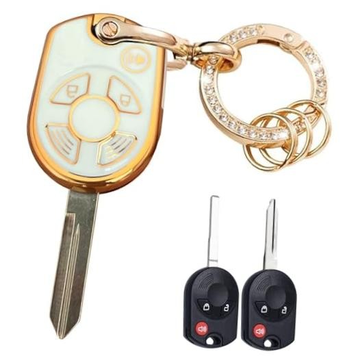 for Ford Escape Explorer Mustang Transit Fusion Focus 3 Buttons White-Gold