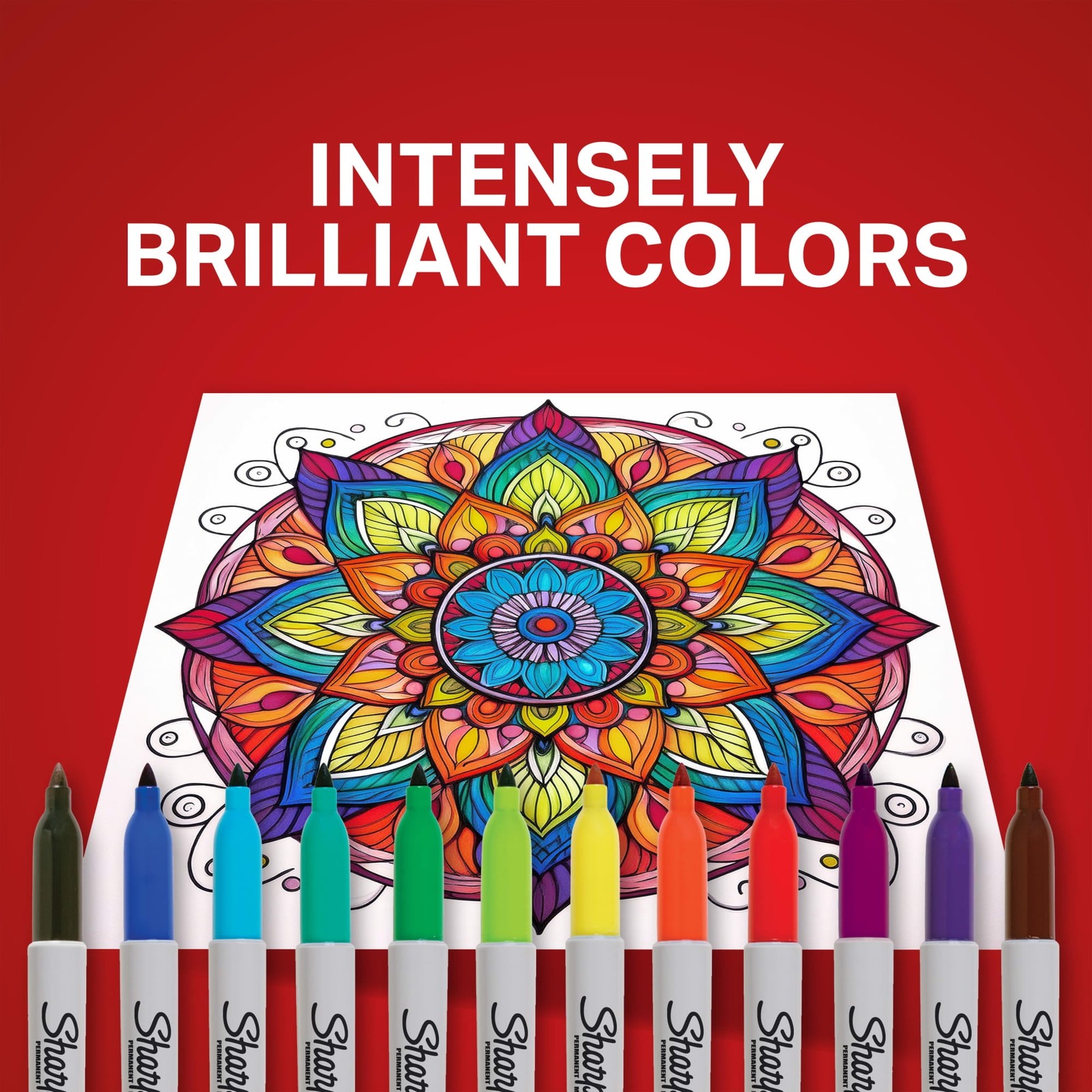 Fine Point Permanent Markers, Assorted Colors, 12 Count Pack