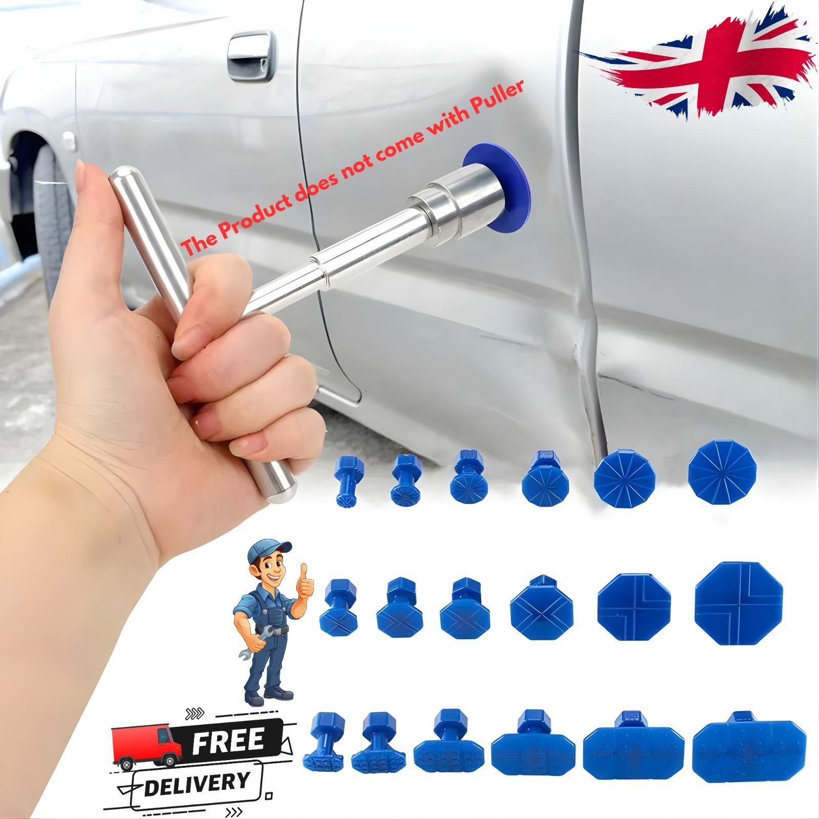 Car Paintless Dent Removal Kit 18Pcs Dent Puller Tabs Tools UK Seller 2026