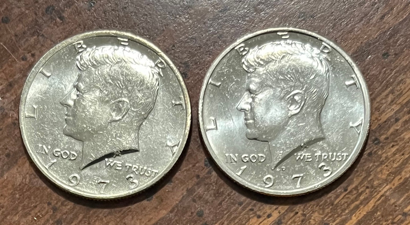 1973 PD Kennedy Half Dollars - Two great coins from mint sets