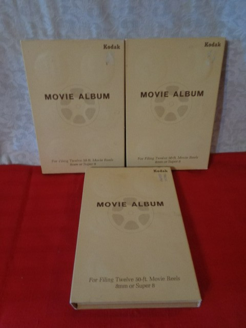 3 -  Kodak Movie Album's w/Reel's for Filing 12 - 50 ft. Movie Reels 8mm Super 8