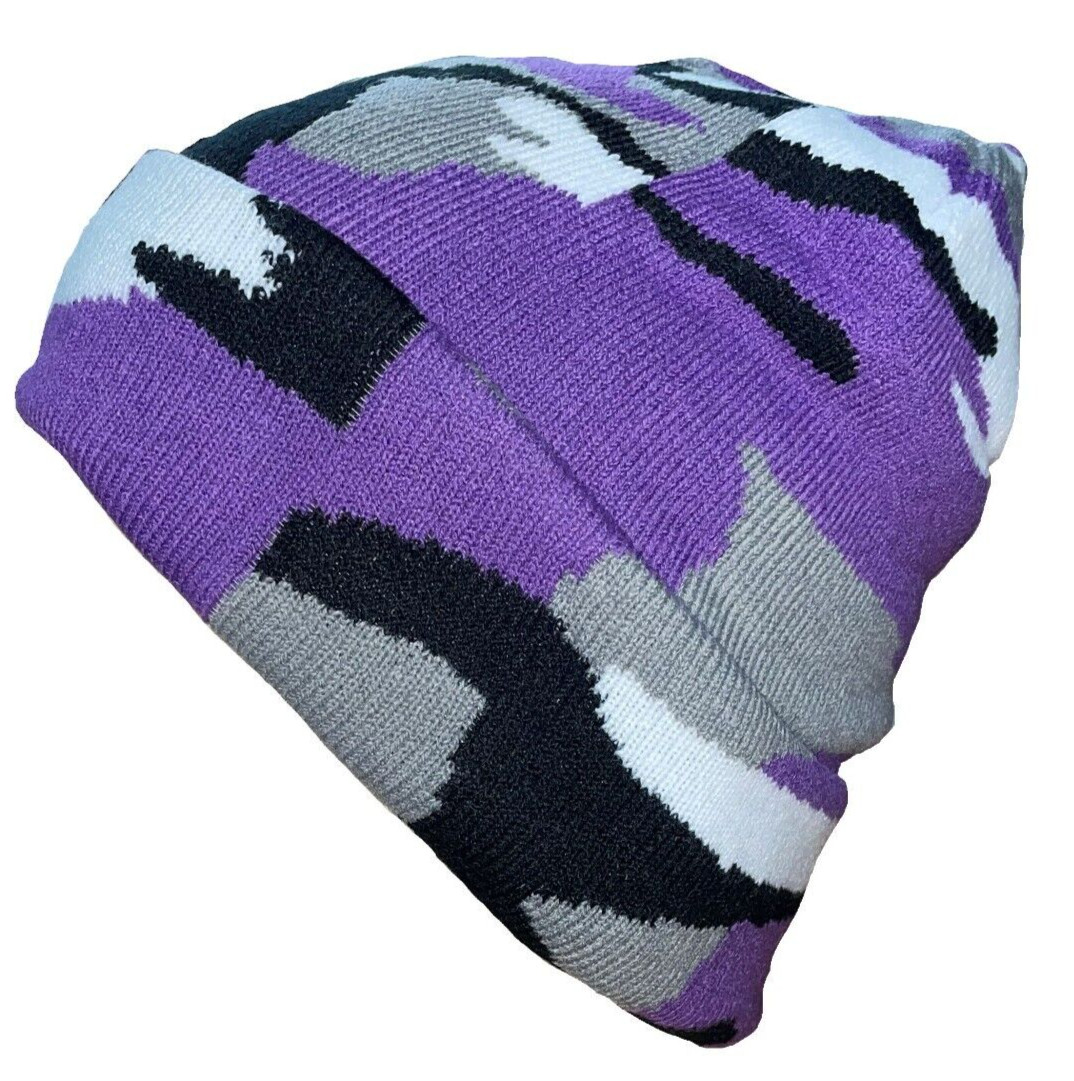 Camo Camouflage Stocking Cap Beanie Hat Hunting Hunter Military Purple Toque
