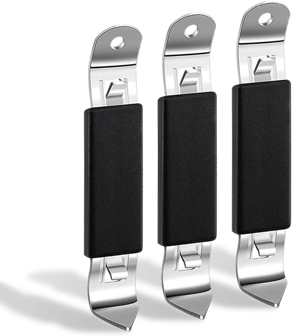 3 Pack Magnetic Bottle Openers Stainless Steel Flat Opener, Black