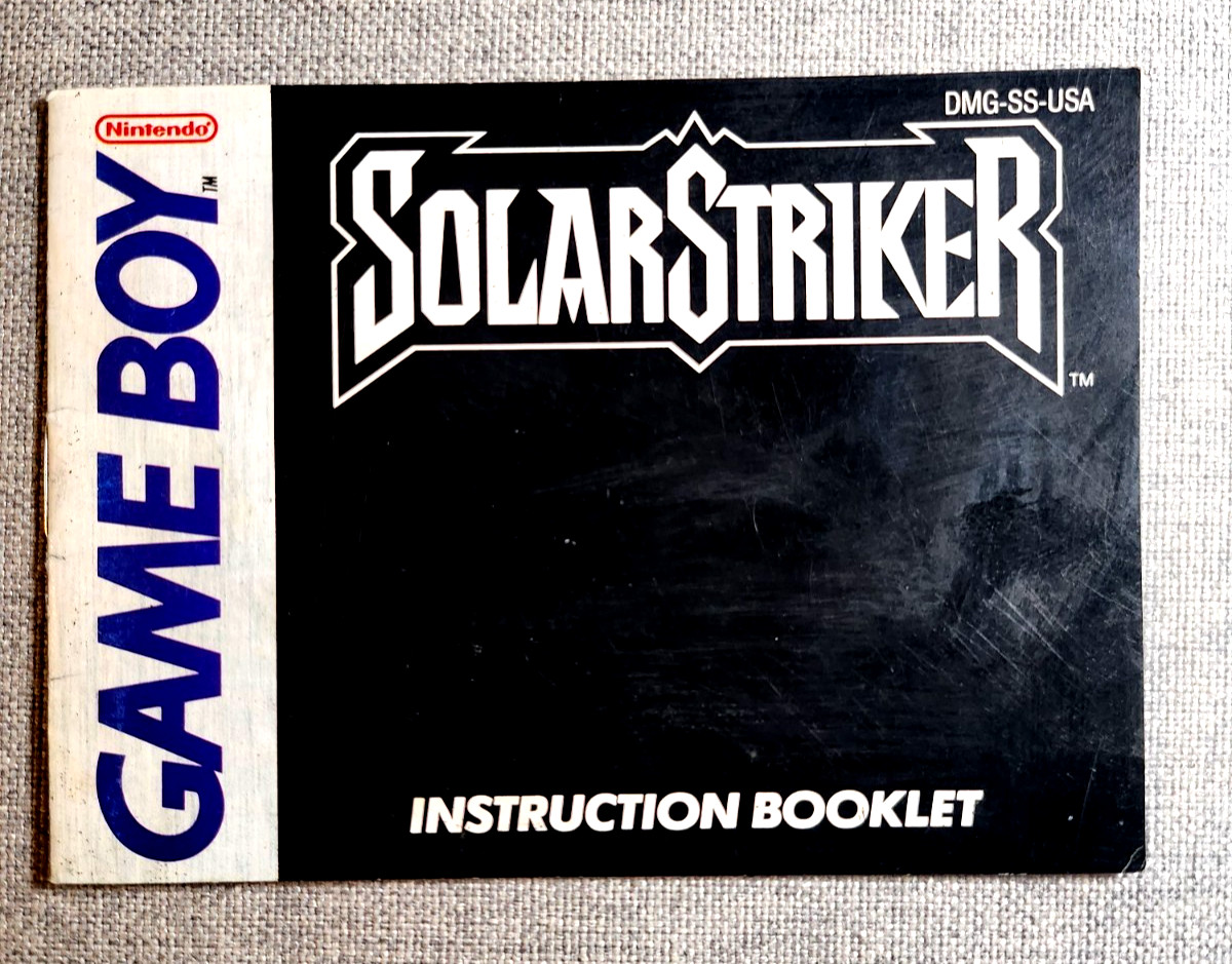 Solar Striker Instruction Booklet - Manual Only - GameBoy