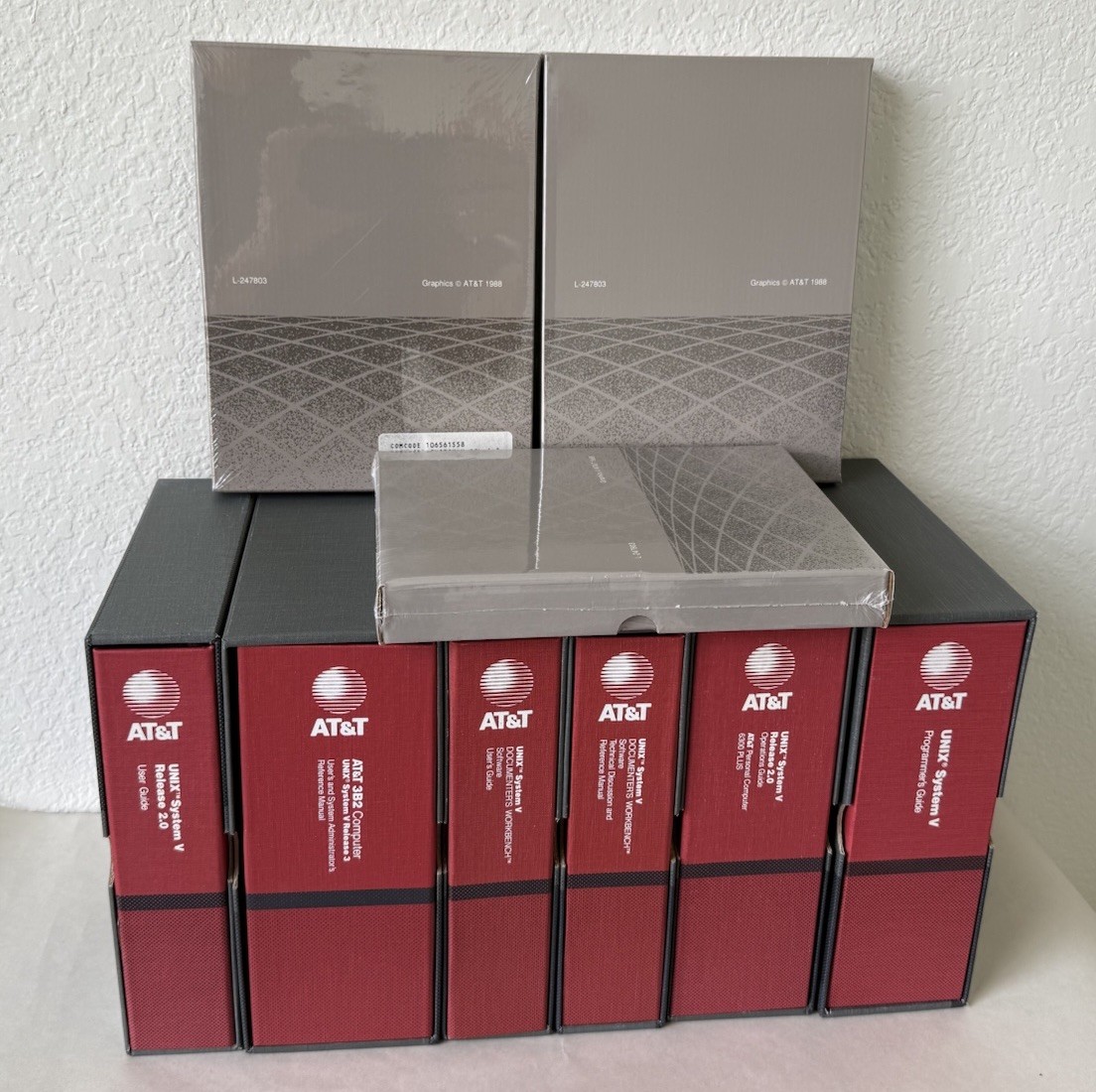 1986 - 1988 AT&T UNIX System V Set Very Rare Floppy Disks Software 5 Slip Covers