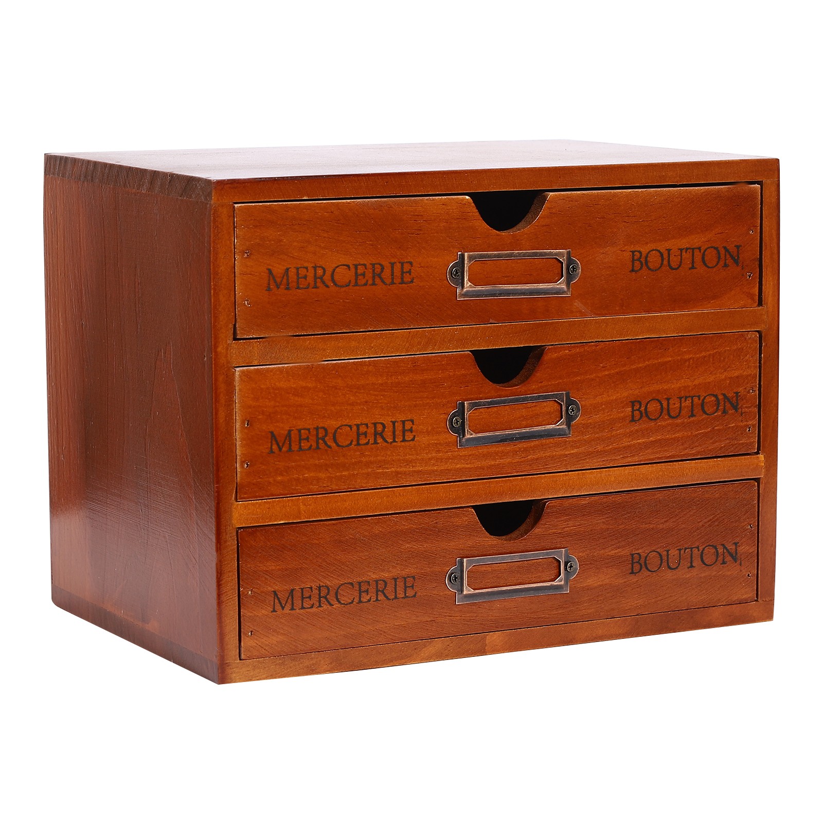 5 PCS Wooden Desktop Organizers Retro Rectangular Storage Drawers For Tabletop