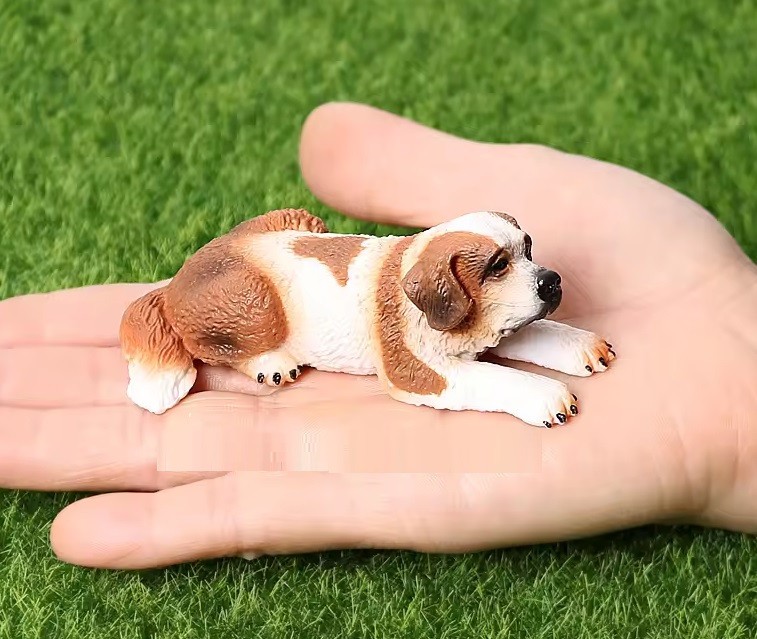 St. Bernard Dog Animal Figure Toy PVC Wildlife Small Figurine Birthday Gifts