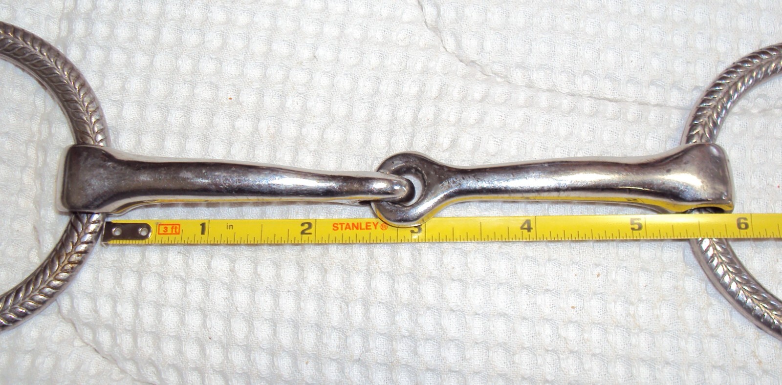 SHOWMAN Fancy Engraved Silver Show Snaffle Bit - BRAID DESIGN - 5 1/2" - GREAT