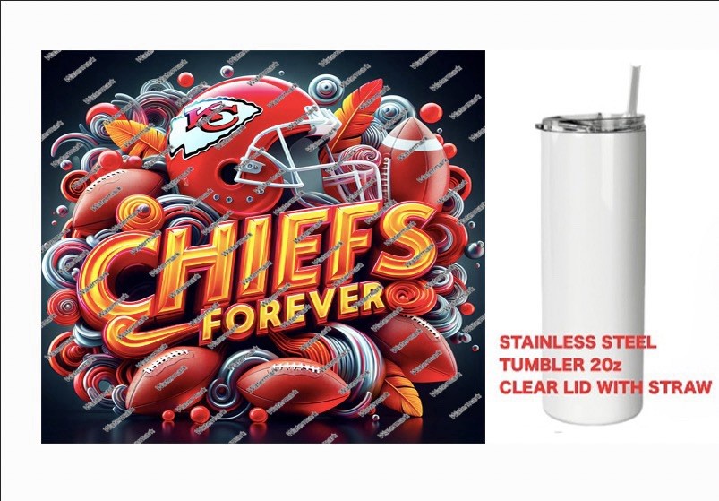 KC CHIEFS   - FOREVER  - Tumbler 20 oz Stainless Steel