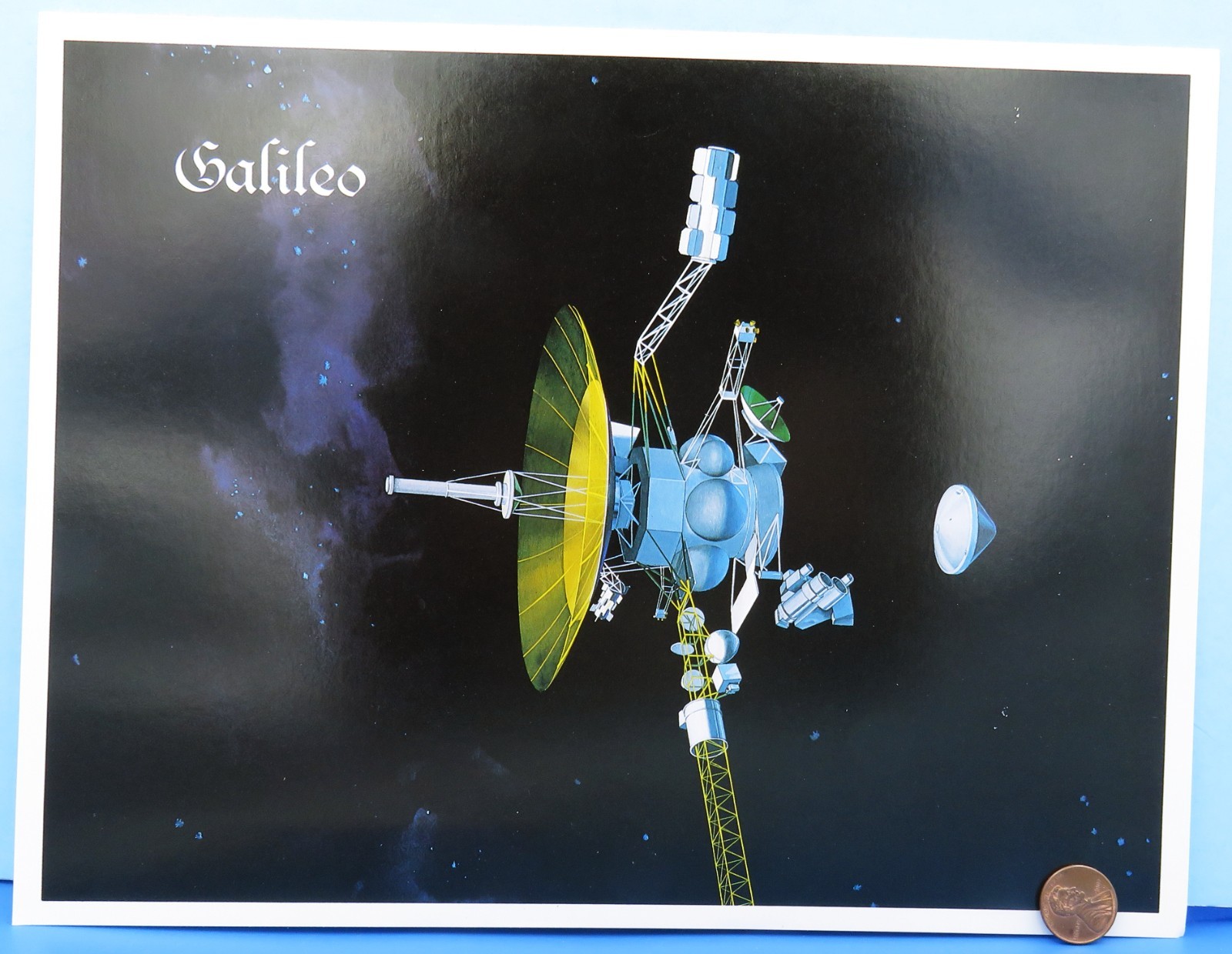 NASA litho Photo vtg Galileo Spacecraft Jupiter  / COLOR  8.5" x 11"