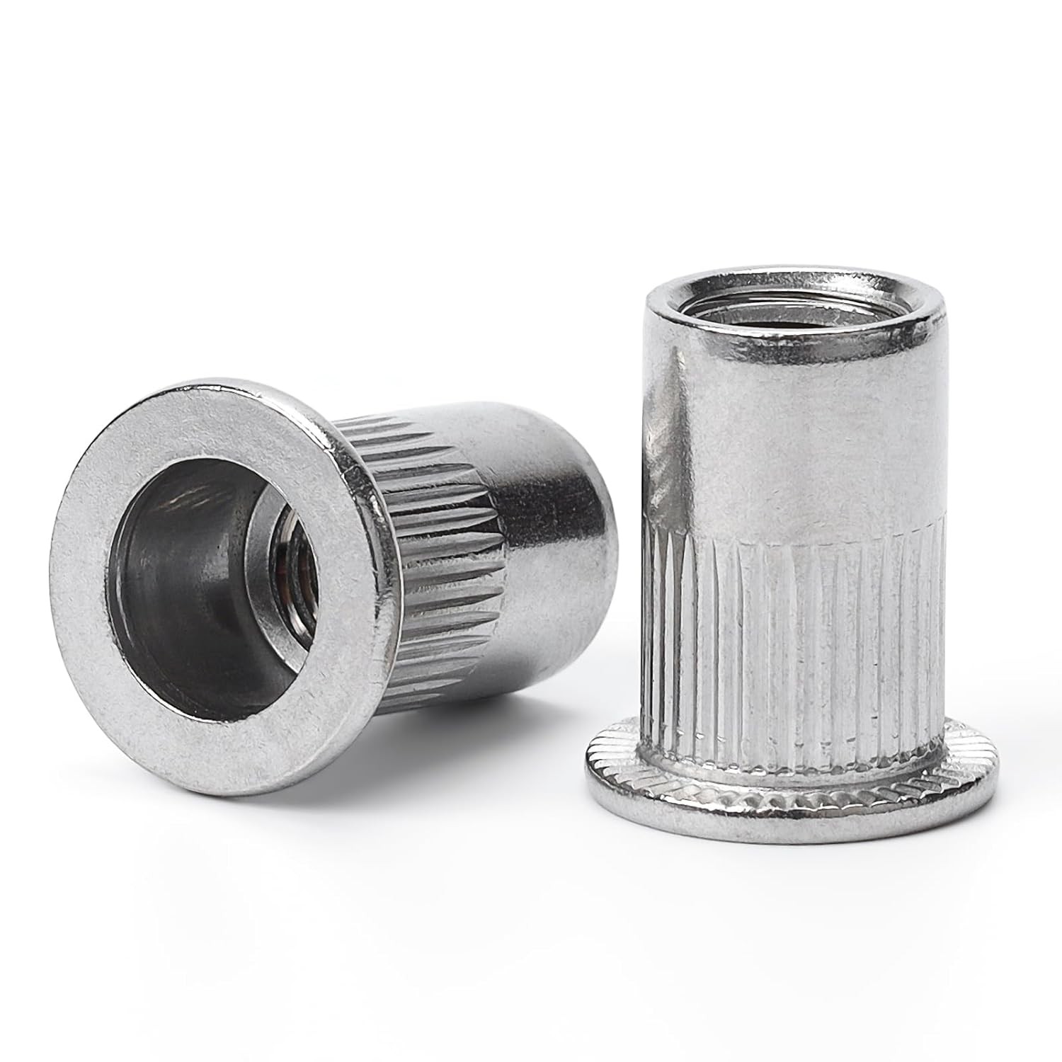 1/4"-20 Rivet Nut, 100Pcs 304 Stainless Steel Flat Head 100PCS-1/4, Silver