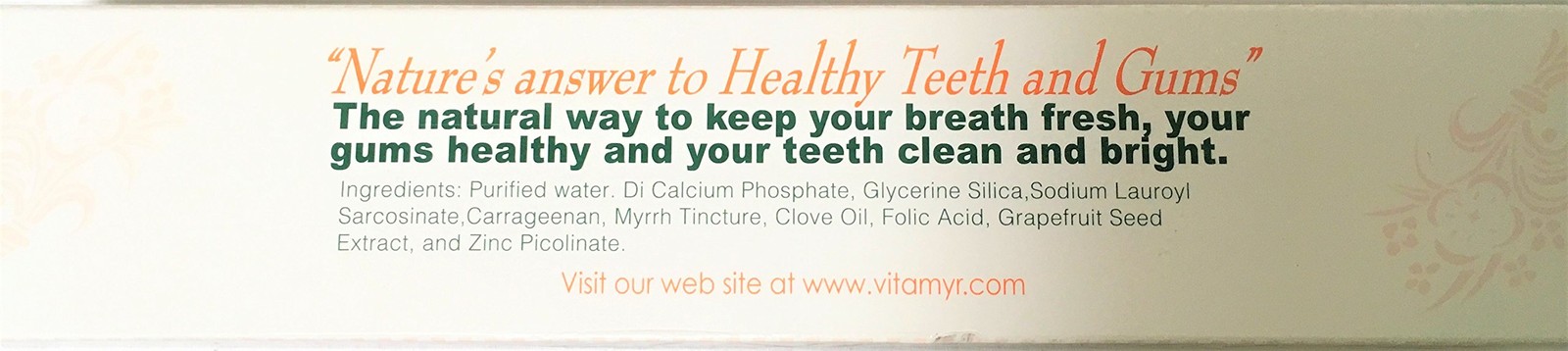 3 Pack VITA-MYR Zinc Plus Toothpaste 4 oz