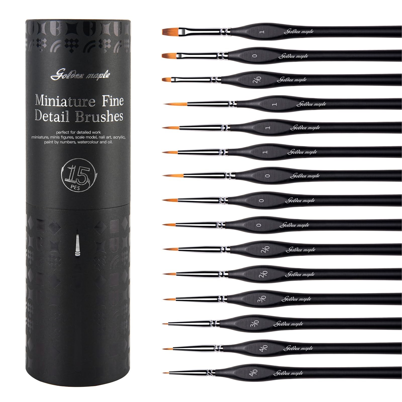 Miniature Paint Brushes, 15PC Model Brushes Micro Detail Paint Brush Set, Fin...