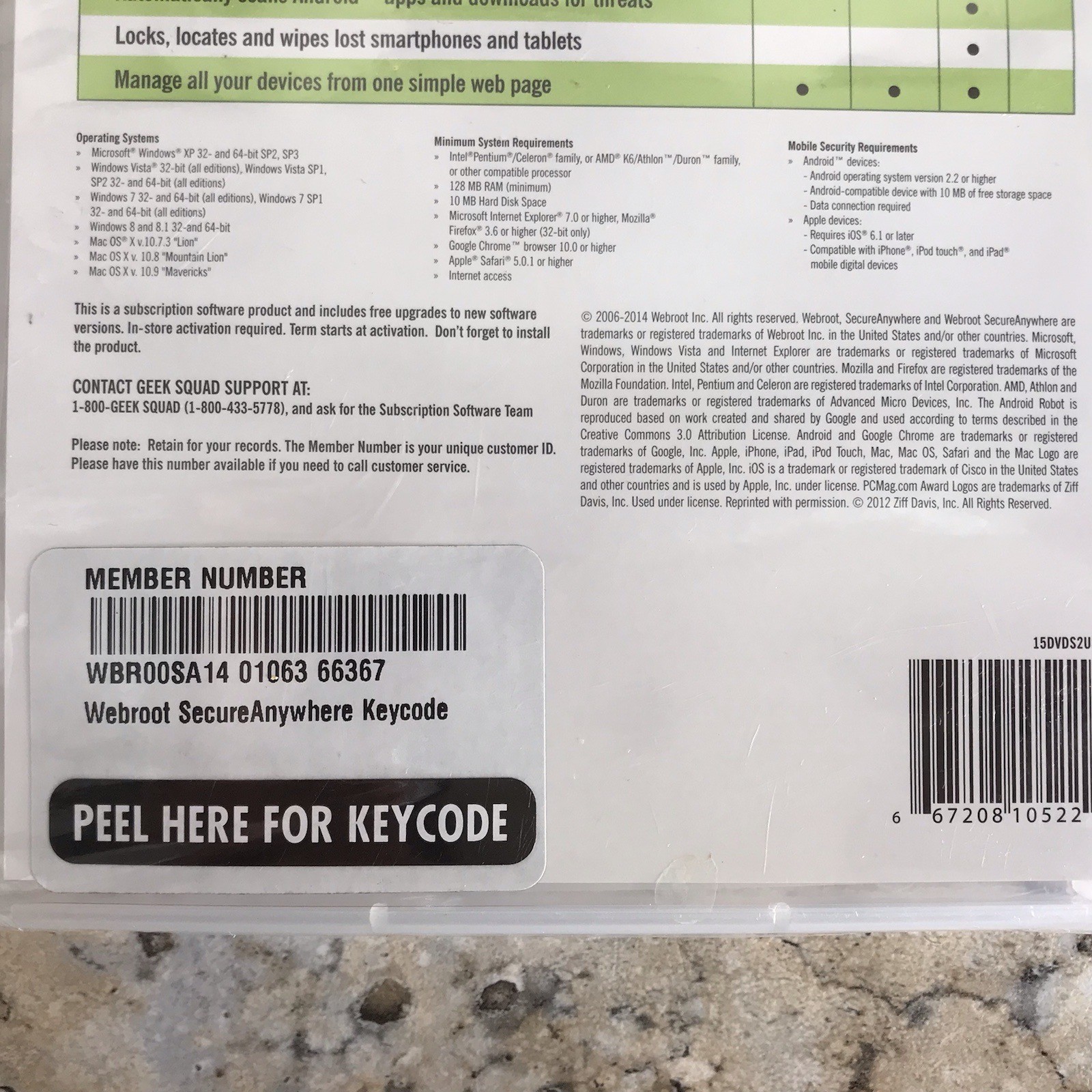 WEBROOT SECURE ANYWHERE INTERNET SECURITY FOR PC, MAC & MOBILE - SEALED