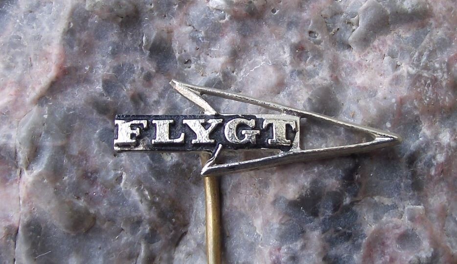 Vintage Flygt Water Wastewater Pumps Mixers Engineering Company Pin Badge