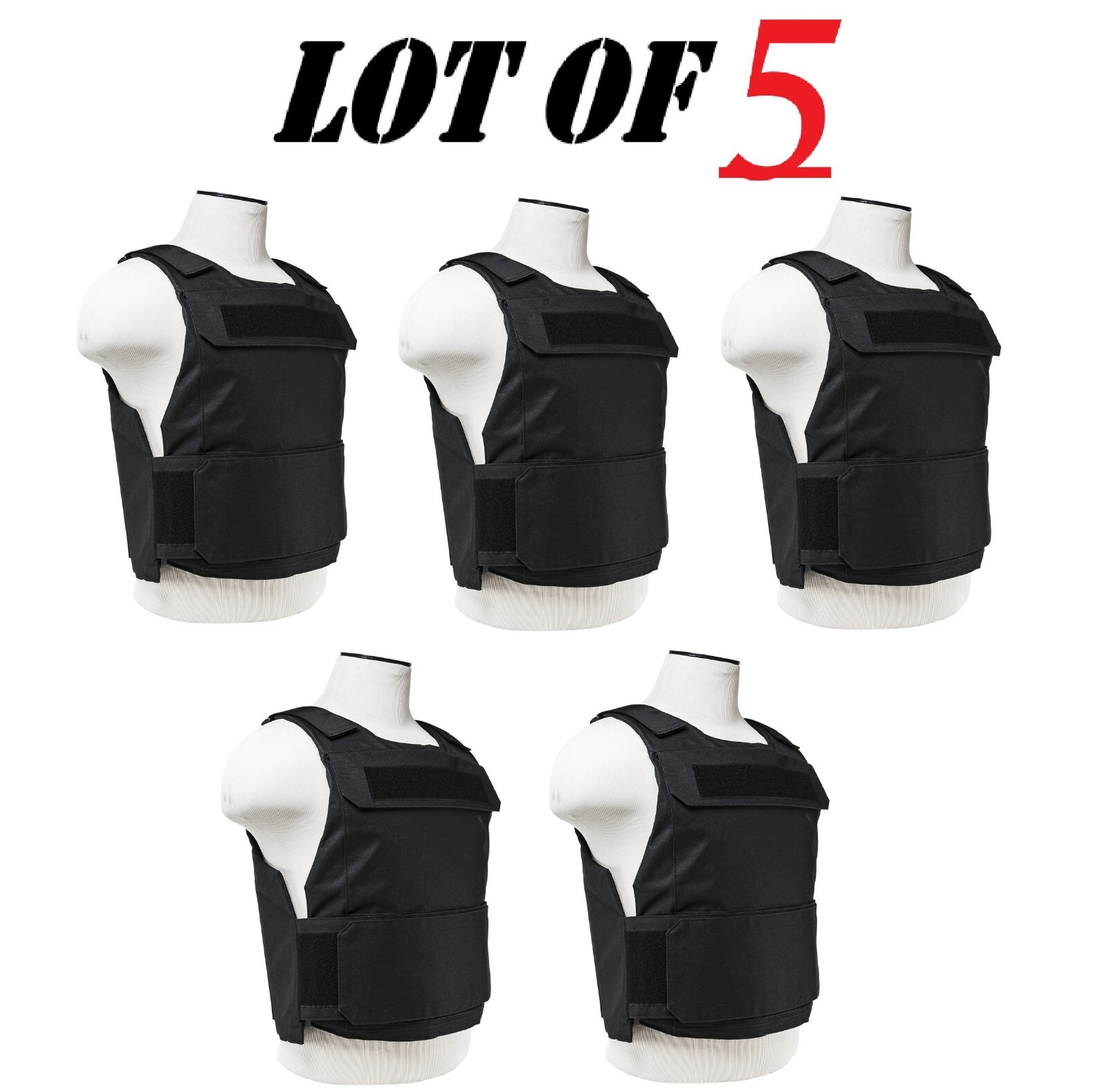 Lot of 5 NEW NcSTAR Discreet Plate Carrier M-2XL Adjustable- Black