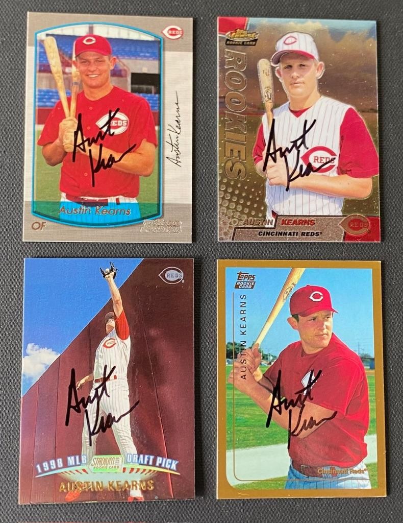 AUSTIN KEARNS lot of (4) signed rookie card | Reds - autographs