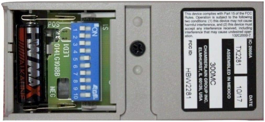 Liftmaster Chamberlain 300MC Dip Switch Remote Control 5 - Pack